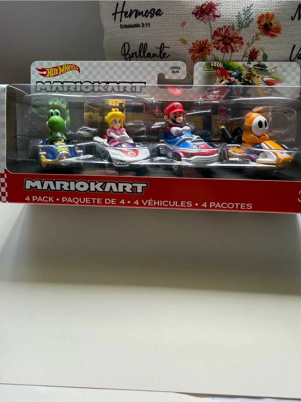 Mattel Mario & Peach Racing Karts in Blue, Red, Pink and White
